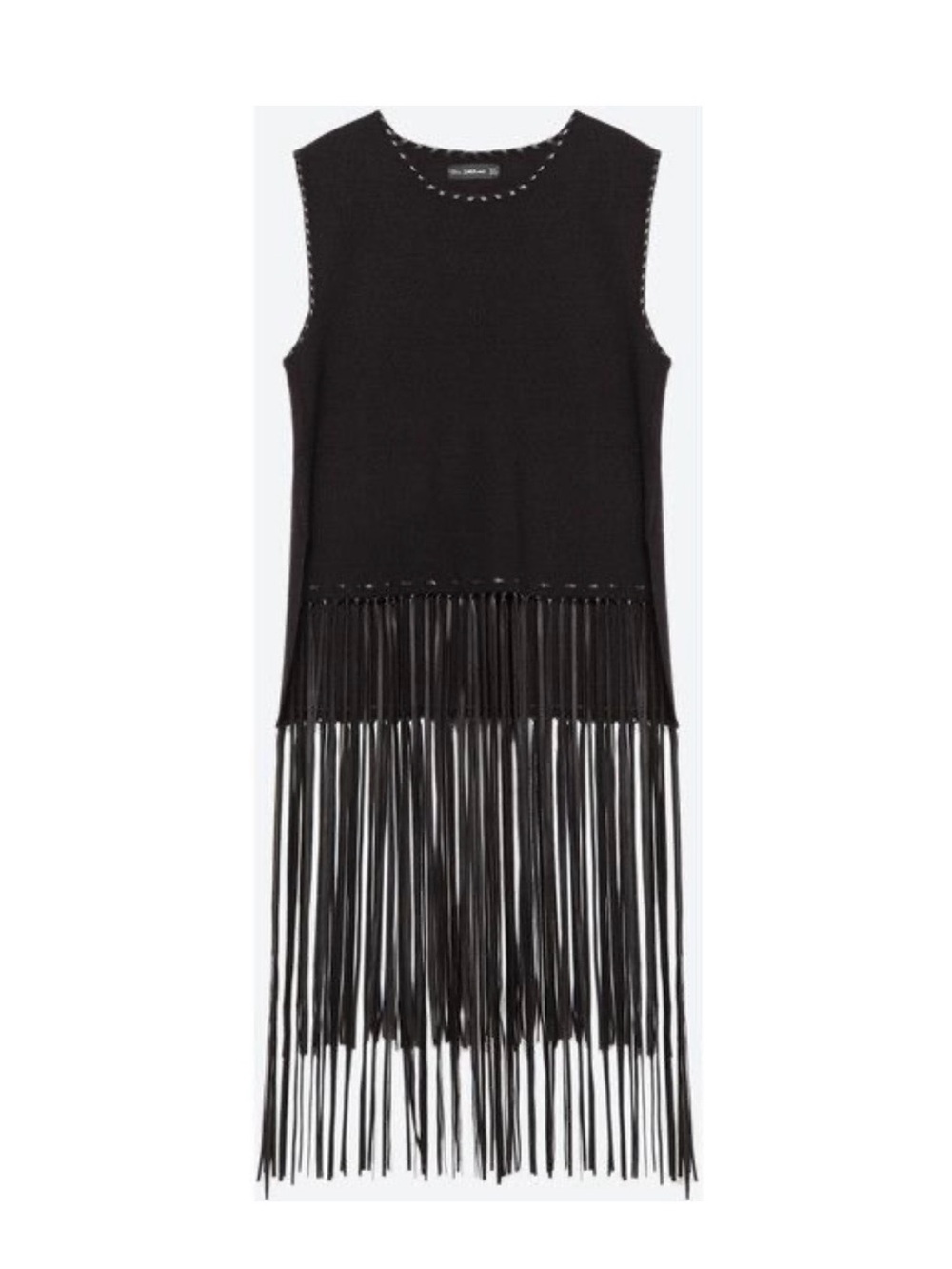 Zara Cropped Top With Fringing, Medium size